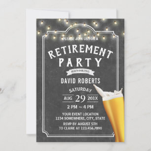 Pension Beer Cheers String Ljus Chalkboard Inbjudningar