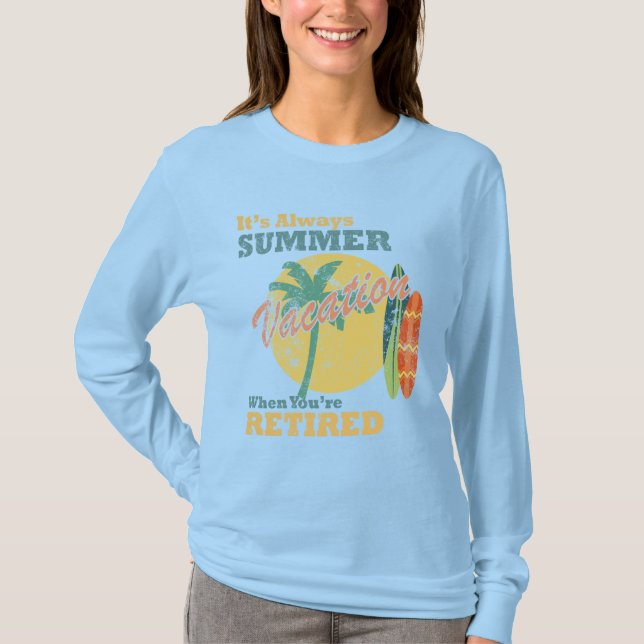 Pension Bliss dams blå, långlivad T- Shirt T Shirt (Framsida)