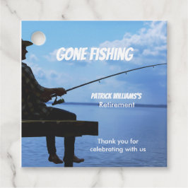 Pension Borta Fishing Sunset Redraget Fisherman Gåvor Etiketter