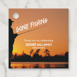 Pension Borta Fishing Sunset Redraget Fisherman Gåvor Etiketter
