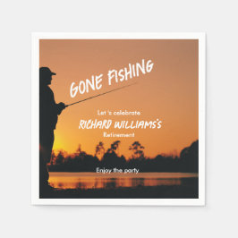 Pension Borta Fishing Sunset Redraget Fisherman Pappersservett
