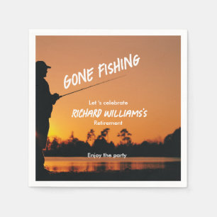 Pension Borta Fishing Sunset Redraget Fisherman Pappersservett
