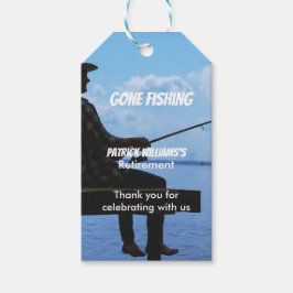 Pension Borta Fishing Sunset Redraget Fisherman Presentetikett