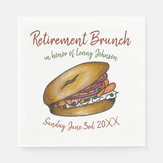 Pension Breakfast Brunch Bagel Lox Capers Onion Pappersservett (Framsidan)