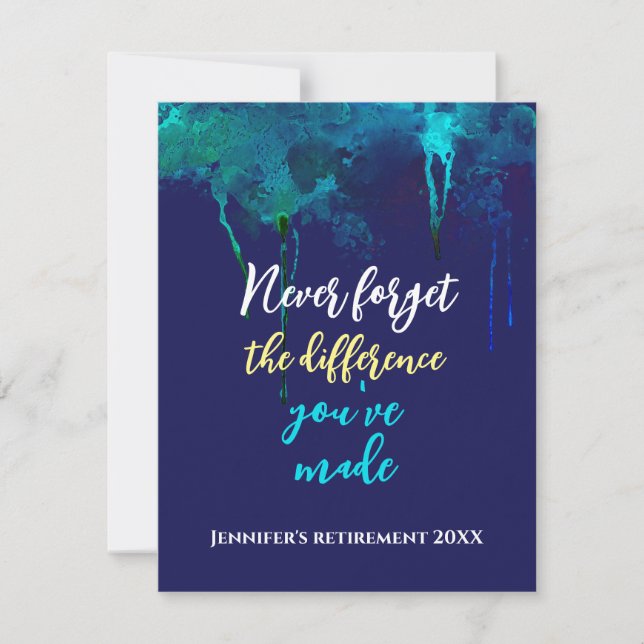 Pension-citatet Glöm aldrig vattenfärgsblått (Framsida)