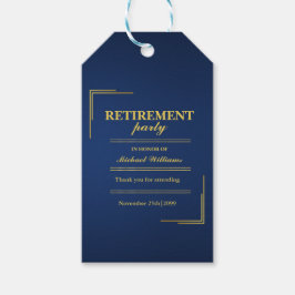 Pension Corporate Elegant Blue Guld Presentetikett