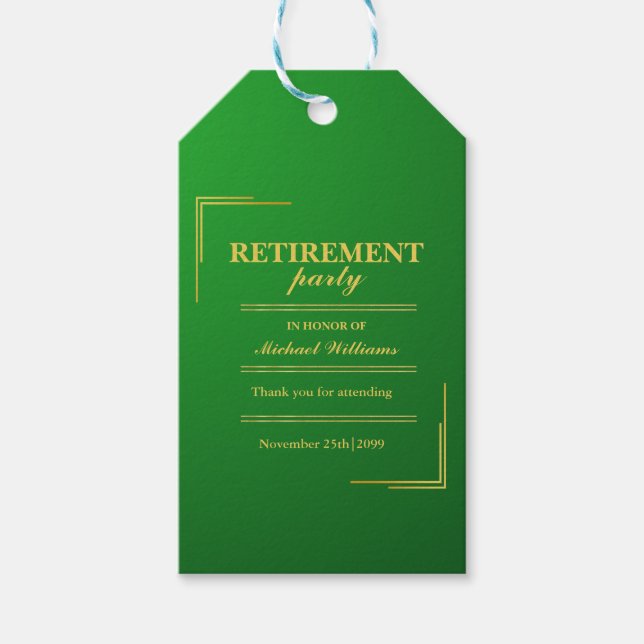 Pension Corporate Elegant Grönt Guld Presentetikett (Framsidan)
