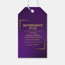 Pension Corporate Elegant Lila Guld Presentetikett