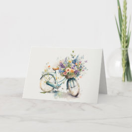Pension-cykel med blommor kort