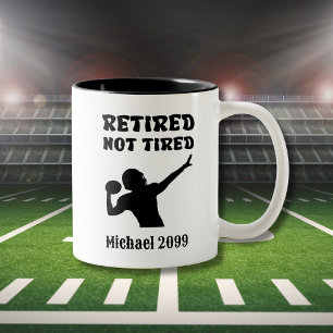 Pension ej Tyred American Football Player Två-Tonad Mugg
