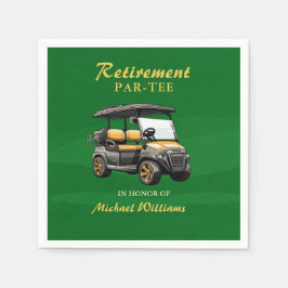 Pension Elegant Golf Theme Cart Grönt Guld Pappersservett