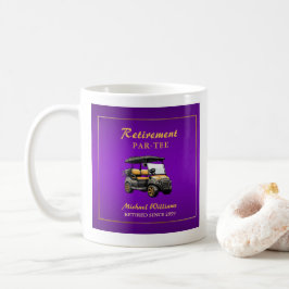 Pension Elegant Golf Theme Cart Lila Guld Kaffemugg
