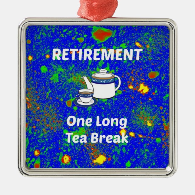 Pension - Ett långt Tea Break Julgransprydnad Metall (Framsidan)