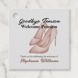 Pension, farväl, Tension Office Heels Gåvor Etiketter