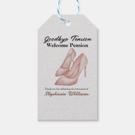 Pension, farväl, Tension Office Heels Presentetikett