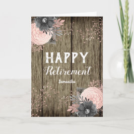 Pension Faux Rustc Trä och Blommor Kort