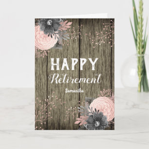 Pension Faux Rustc Wood and Flowers Kort