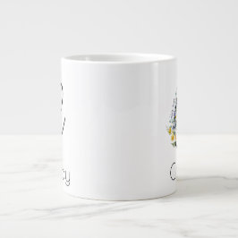 Pension Feminint gåva arbetsgivare monogram   Jumbo Mugg