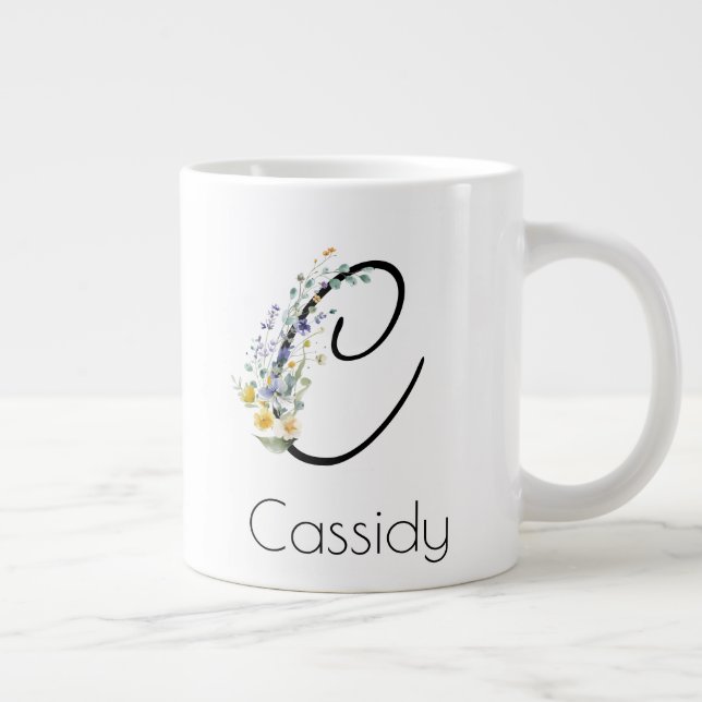 Pension Feminint gåva arbetsgivare monogram   Jumbo Mugg (Höger)