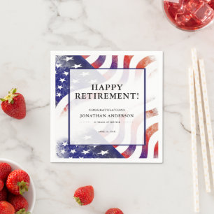 Pension Firande Amerikanska Flagga-bakgrunden Pappersservett