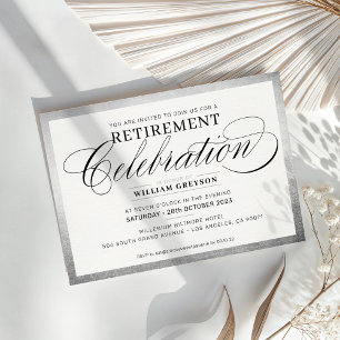 PENSION FIRANDE DINNER elegant silver svart Inbjudningar