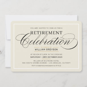 PENSION FIRANDE DINNER modern elfenben svart Inbjudningar