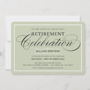 PENSION FIRANDE DINNER modern sage grönt Inbjudningar