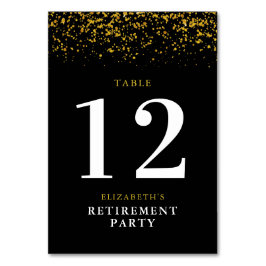 Pension Firande Party Guld Glitter Bordsnummer