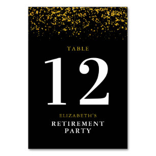 Pension Firande Party Guld Glitter Bordsnummer