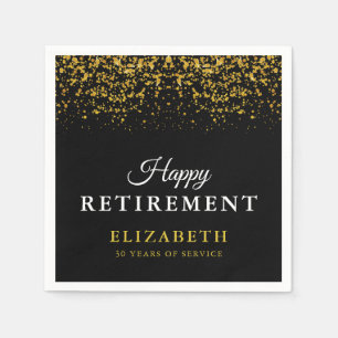 Pension Firande Party Guld Glitter Pappersservett