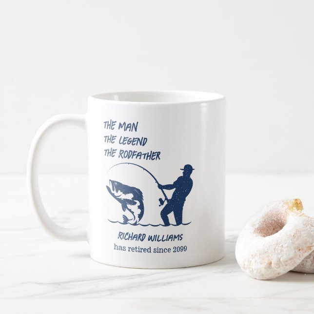 Pension Fiske efter Rodfather Big Fish Gift Kaffemugg (Med munk)