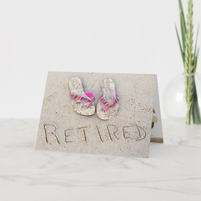 pension flip-flops på strand kort (Framsida)