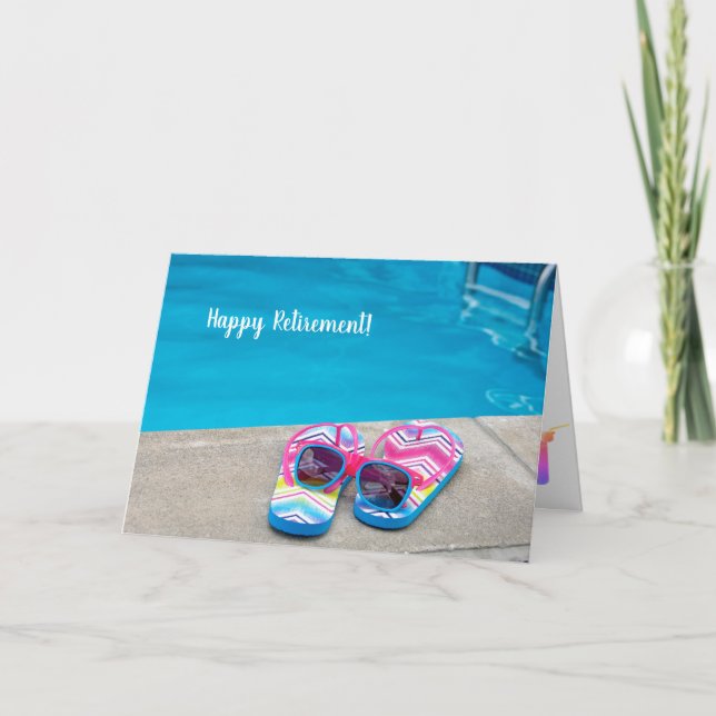 Pension flip-flops vid bassäng kort (Framsida)