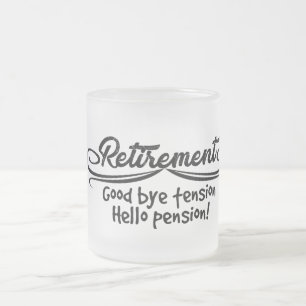 Pension för pensiongoodbye spänningshejer frostad glasmugg