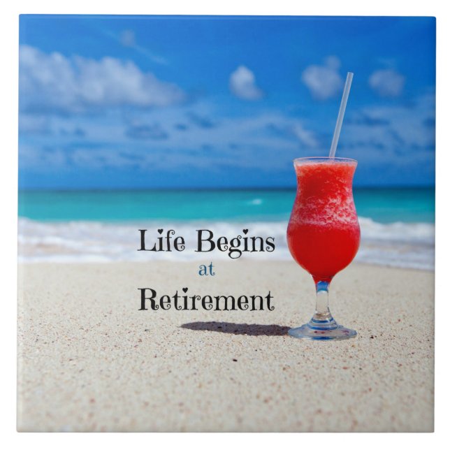 Pension, Frosty Drink på Beach. Kakelplatta (Framsidan)