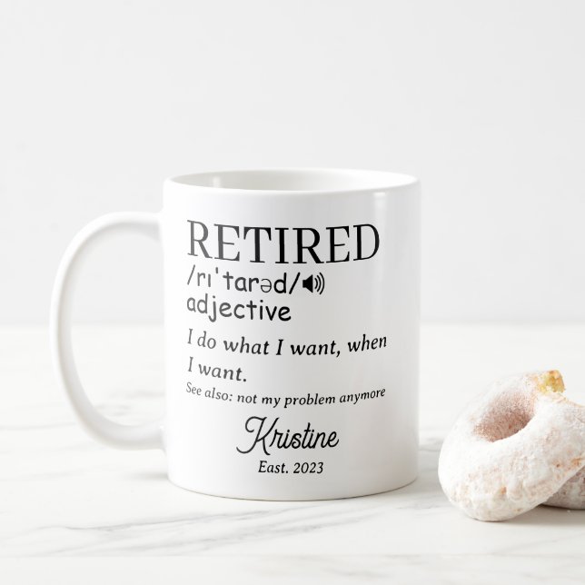 Pension Funny Retrött definition Kaffemugg (Med munk)