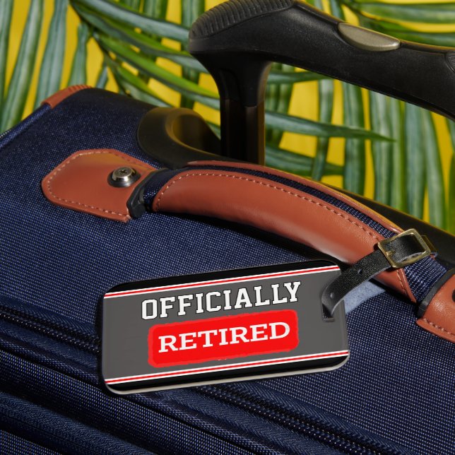 Pension-gåva! Officiellt pensionerad resetagg Bagagebricka (Framsida Insitu 3)