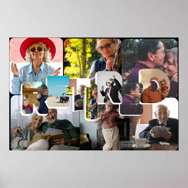 Pension-gåva, roligtens pensionerade väggfototidsl poster (Framsidan)