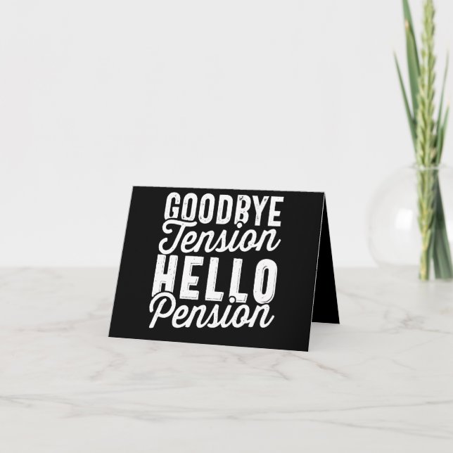 Pension Gift, adjö till Hej-pension Anteckningskort (Framsida)
