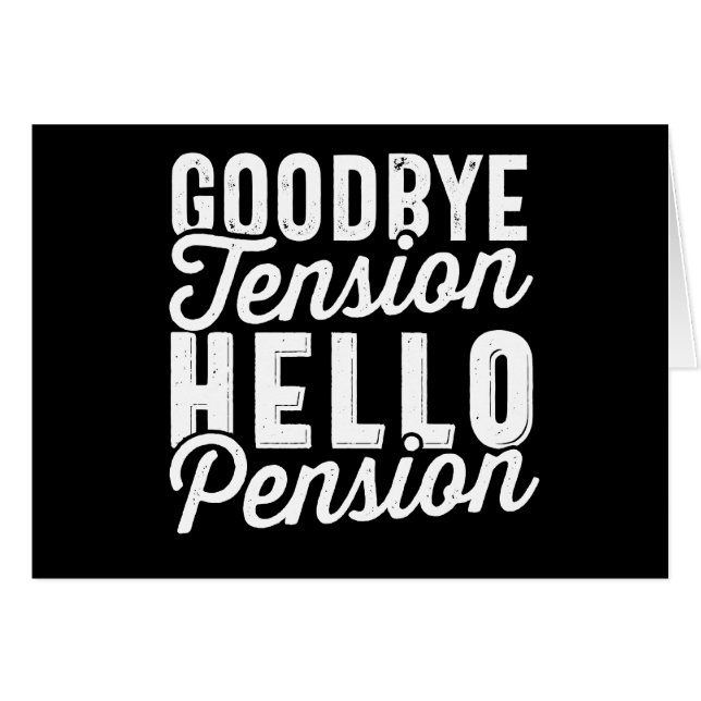 Pension Gift, adjö till Hej-pension Hälsningskort (Framsidan Horizontal)