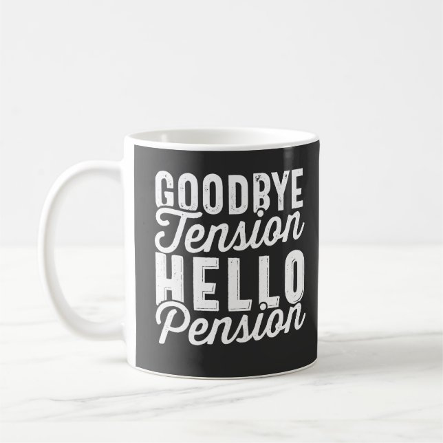 Pension Gift, adjö till Hej-pension Kaffemugg (Vänster)