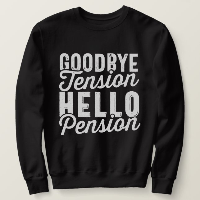 Pension Gift, adjö till Hej-pension Lång Ärmad Tröja (Design framsida)