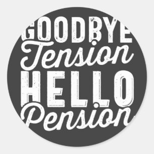 Pension Gift, adjö till Hej-pension Runt Klistermärke