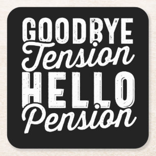 Pension Gift, adjö till Hej-pension Underlägg Papper Kvadrat