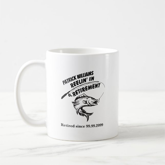 Pension Gift Reeling i Pension Fishing Rod Kaffemugg (Vänster)