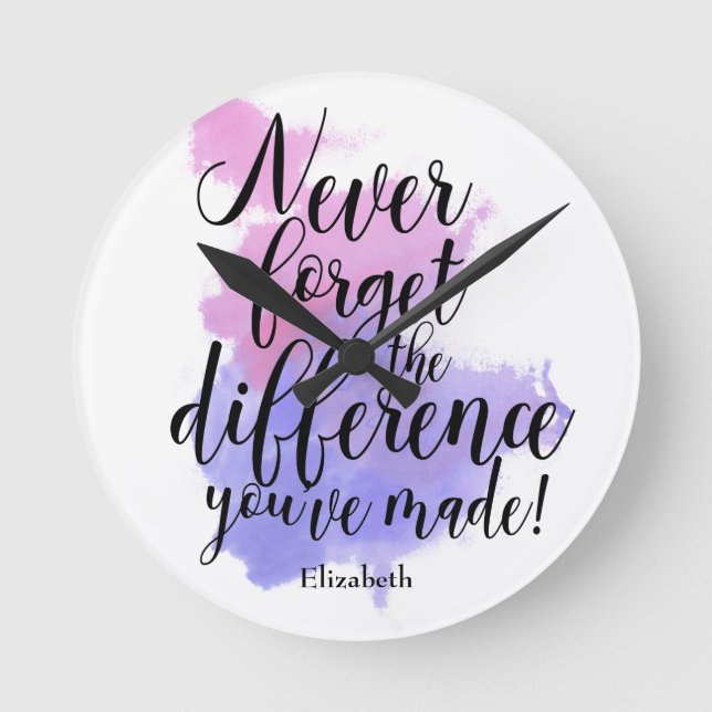 Pension glömmer aldrig den skillnad du gjorde rund klocka (Framsida)