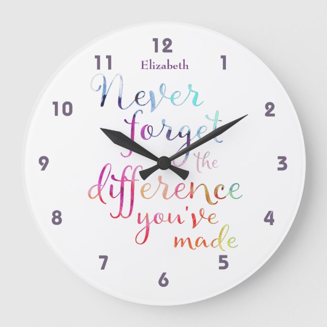 Pension glömmer aldrig skillnaden du gjorde stor klocka (Framsida)