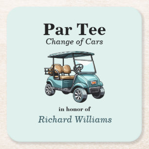 Pension Golf Cart Par Thee Underlägg Papper Kvadrat