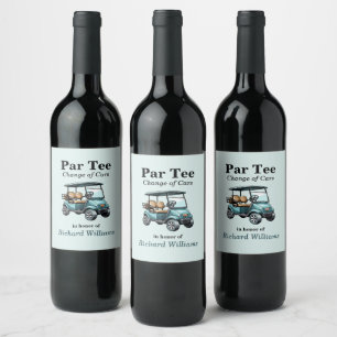 Pension Golf Cart Par Thee Vinflaska Etikett
