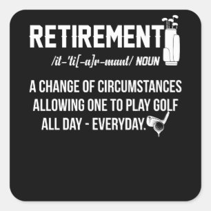 Pension Golf Definition Retrött Golfers Fyrkantigt Klistermärke